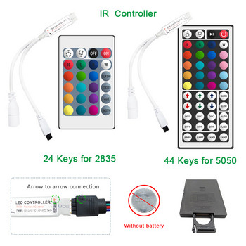 Bluetooth Music Led Controller 24 πλήκτρα LED IR 44 Keys Controller Dimmer LED Lights IR Remote DC12V For RGB Χριστουγεννιάτικη ταινία LED