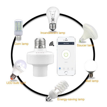 Tuya WiFi Smart Bulb Socket Adapter AC85-250V E27 LED държач за лампа Smart Life App Control Дюза Работа с Alexa Google Home