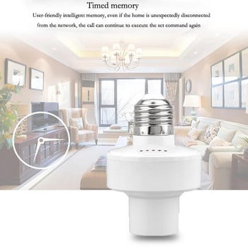 Tuya WiFi Smart Bulb Socket Adapter AC85-250V E27 LED държач за лампа Smart Life App Control Дюза Работа с Alexa Google Home