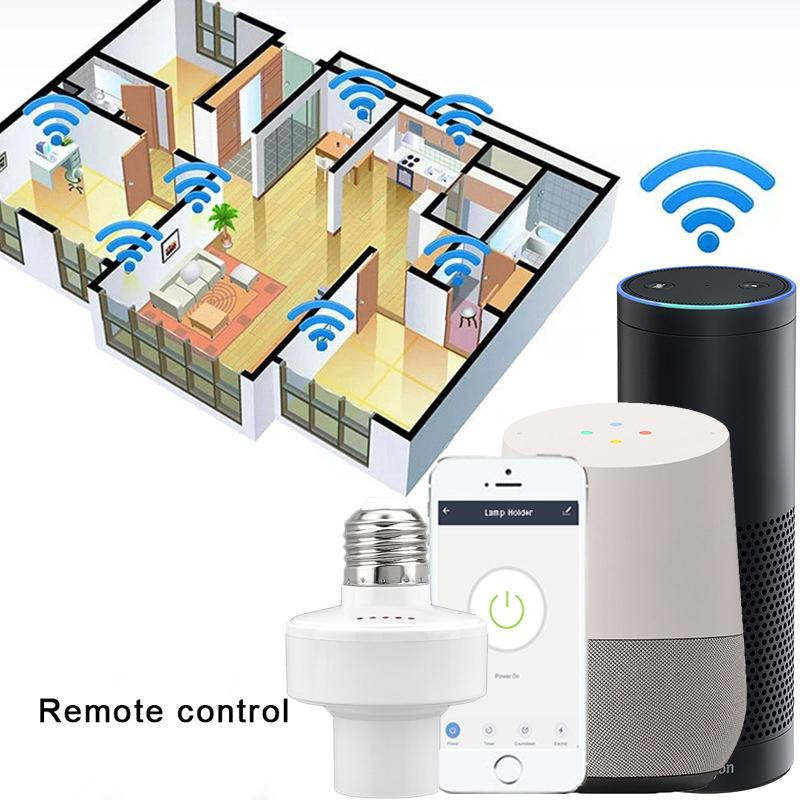 Tuya WiFi Smart Bulb Socket Adapter AC85-250V E27 LED Lamp Holder Ακροφύσιο Smart Life App Control Εργασία με Alexa Google Home