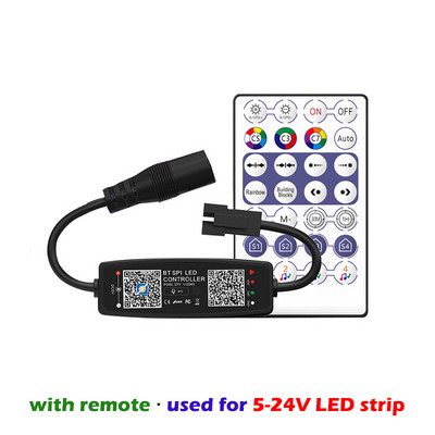 WS2812B IC RGB Controller Bluetooth Control για Pixel LED Strip Light WS2811 WS2812 5,5*2,1mm 5525 USB 5V DC12V Τηλεχειριστήριο