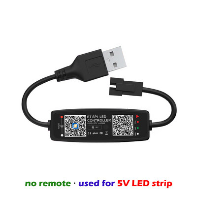 WS2812B IC RGB Controller Bluetooth Control για Pixel LED Strip Light WS2811 WS2812 5,5*2,1mm 5525 USB 5V DC12V Τηλεχειριστήριο