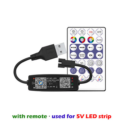 WS2812B IC RGB Controller Bluetooth Control για Pixel LED Strip Light WS2811 WS2812 5,5*2,1mm 5525 USB 5V DC12V Τηλεχειριστήριο