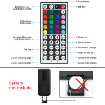LED 44 Key Controller 4 Pin Connector IR Control 5050 RGB Light Tape Универсално дистанционно управление за rgb LED лента Light DC12V