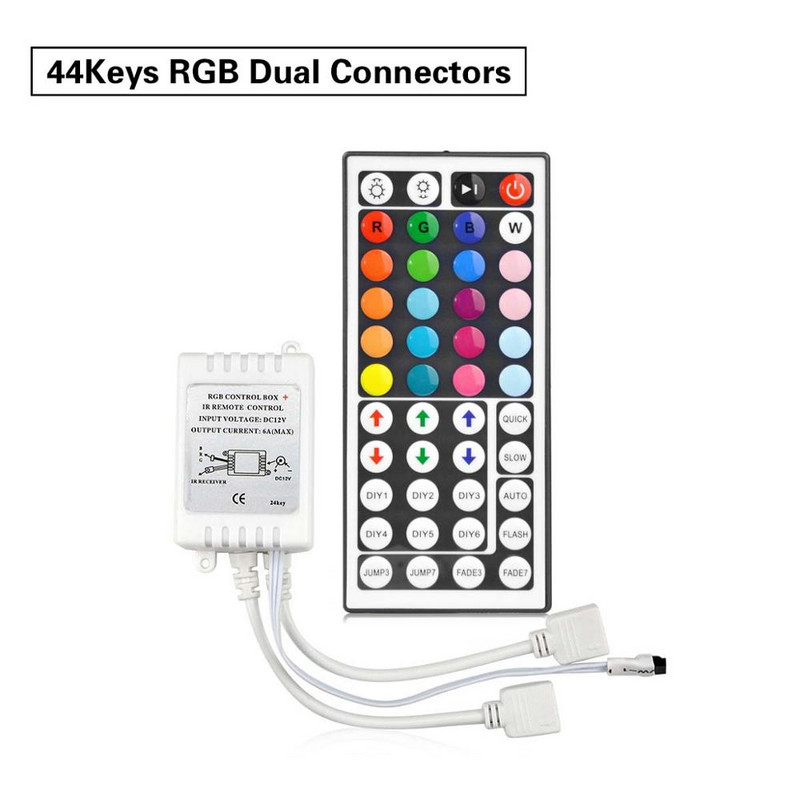 LED 44 Key Controller 4 Pin Connector IR Control 5050 RGB Light Tape Universal Remote Controller for rgb LED Strip Light DC12V
