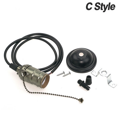 Vintage retro Edison lempos pagrindo laikiklis E27 pakabinamas lemputės lemputės sraigtinis lizdo jungiklis 110V 220V liustra