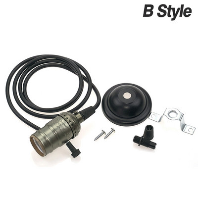 Vintage retro Edison lempos pagrindo laikiklis E27 pakabinamas lemputės lemputės sraigtinis lizdo jungiklis 110V 220V liustra