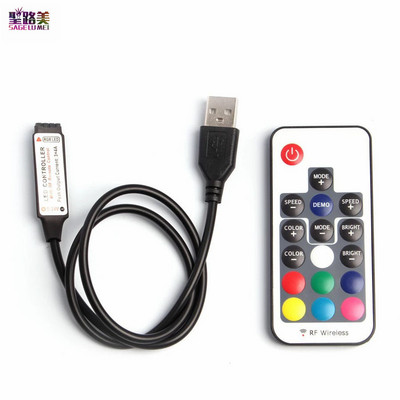 5V 12V 24 V Volt USB IR RF Remote RGB Controller 3 17 24 44 Key Remote Wireless For 3528 2835 5050 LED Strip Lights Tape Κορδέλα