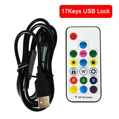 DC5V 17 klahviga muusika 14/21 klahviga USB-kontroller Mini RF nutikas vastuvõtja 3 kontaktiga 5050 RGB individuaalselt adresseeritavale LED-ribavalgustile