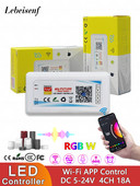 Uus RGBW 4CH 18A LED-dimmeri kontroller Google Alexa AI häälajastuse juhtimine Wifi Tuya Smart Life APP värviliste tulede lambiriba jaoks