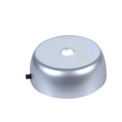 4 LED-uri Lumina de bază Luminoasă Sticlă de cristal Afișare Obiecte Transparente Laser Bază rotundă colorată pentru Cocktail