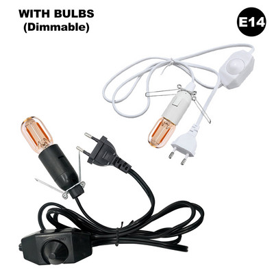 GANRILAND lampas vads EU spraudnis E14 E27 ligzda 1.8M dekoratīvs melnbalts lampas turētājs ar slēdzi reostats elektriskais barošanas vads