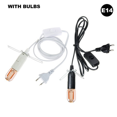 GANRILAND lampas vads EU spraudnis E14 E27 ligzda 1.8M dekoratīvs melnbalts lampas turētājs ar slēdzi reostats elektriskais barošanas vads