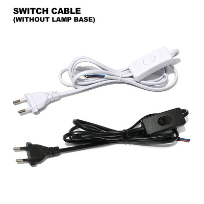 GANRILAND lampas vads EU spraudnis E14 E27 ligzda 1.8M dekoratīvs melnbalts lampas turētājs ar slēdzi reostats elektriskais barošanas vads