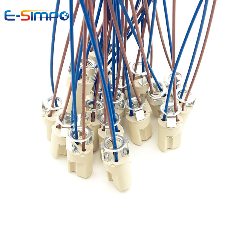 4 vnt G9 šviesos lizdo halogeninės CFL LED lempos lemputės pagrindo laikiklis su 10 cm viela CE VDE