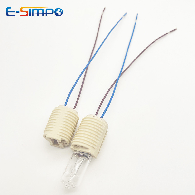 4 vnt G9 šviesos lizdo halogeninės CFL LED lempos lemputės pagrindo laikiklis su 10 cm viela CE VDE