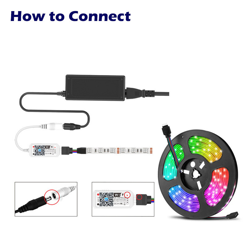 Magic Home Wifi LED RGB / RGBW Controller DC12V MINi Wifi + 24 RF τηλεχειριστήριο κλειδιού για ταινία LED RGB / RGBW