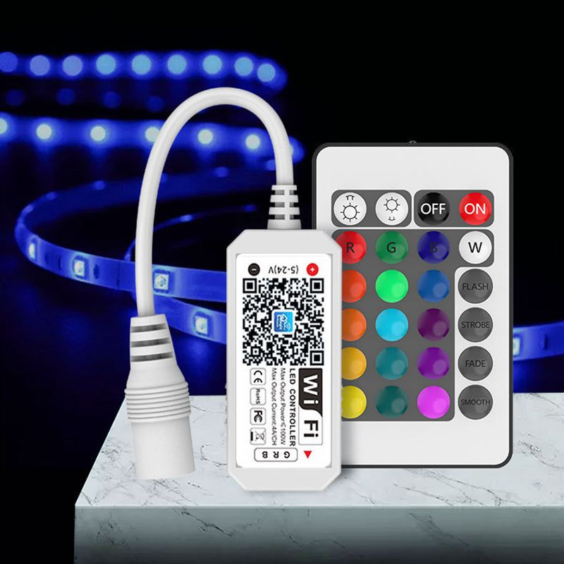 Magic Home Wifi LED RGB / RGBW Controller DC12V MINi Wifi + 24 RF τηλεχειριστήριο κλειδιού για ταινία LED RGB / RGBW