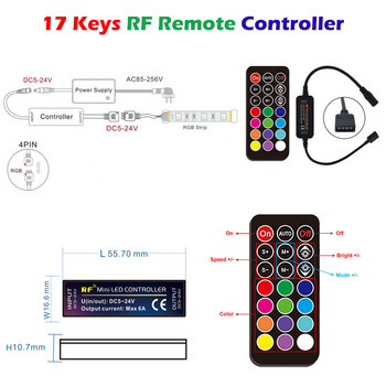 DC5V-24V 21 28 πλήκτρα RF IR ελεγκτής Remote Control Remote Control for 3528 5050 RGB Φωτισμός ταινίας LED Προσαρμογή φωτεινότητας DC Plug Αρχική