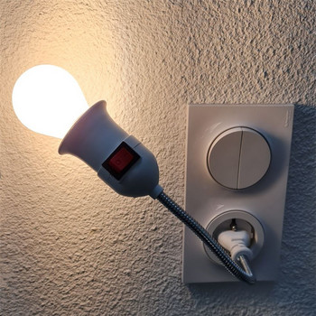 E27 Цокъл Лампа Държач за крушка Фасунга за осветление с превключвател EU US Plug Държач за лампа Енергоспестяваща LED настолна лампа Led основа