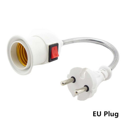 E27 ligzdas lampas spuldzes turētāja apgaismojuma ligzda ar slēdzi EU ASV kontaktdakšas lampas turētājs Enerģijas taupīšanas LED galda lampas LED pamatne
