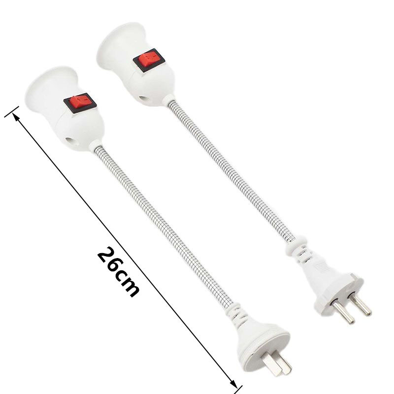 E27 ligzdas lampas spuldzes turētāja apgaismojuma ligzda ar slēdzi EU ASV kontaktdakšas lampas turētājs Enerģijas taupīšanas LED galda lampas LED pamatne