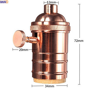 IWHD Portalamparas Vintage E27 Soclu lampă Soclu cu comutator Edison Lamp Holder E27 Bec Holder Socket 110-220v
