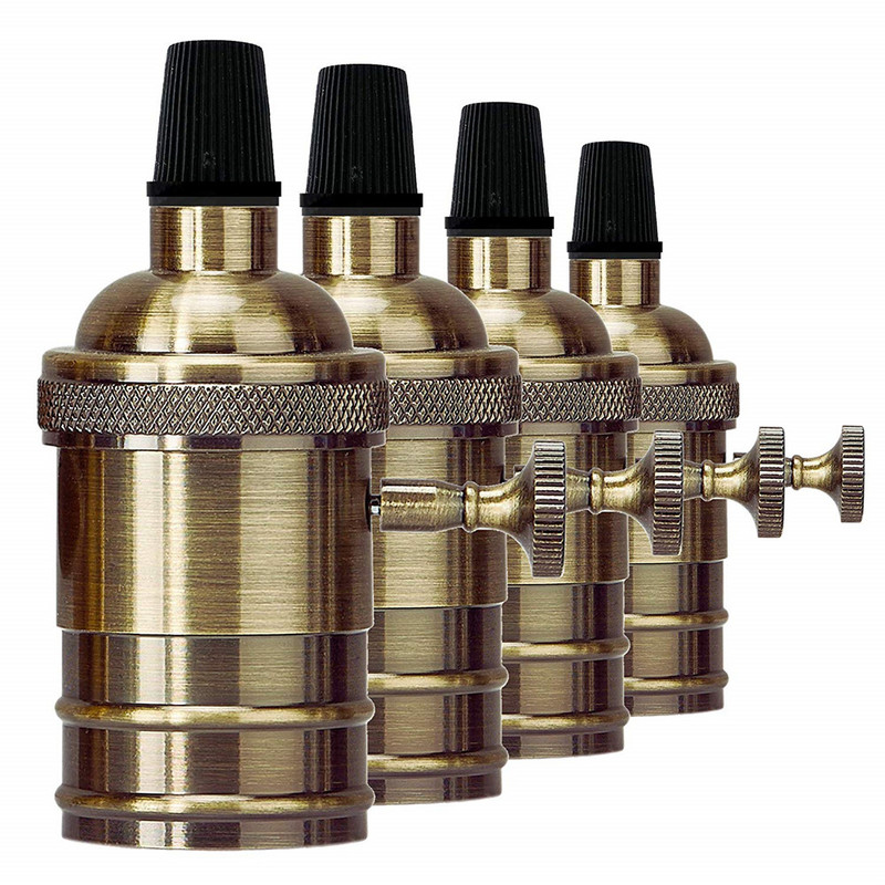 IWHD Portalamparas Vintage E27 Soclu lampă Soclu cu comutator Edison Lamp Holder E27 Bec Holder Socket 110-220v