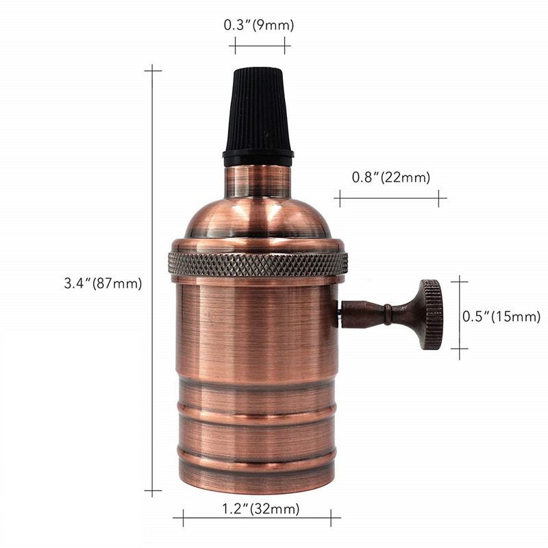 IWHD Portalamparas Vintage E27 Soclu lampă Soclu cu comutator Edison Lamp Holder E27 Bec Holder Socket 110-220v
