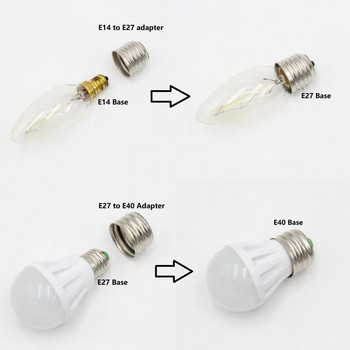 3 броя 10 броя E14 към E27 Адаптер за държач на лампа LED Адаптер за основа на крушка Преобразувател E40 към E27 Adatador