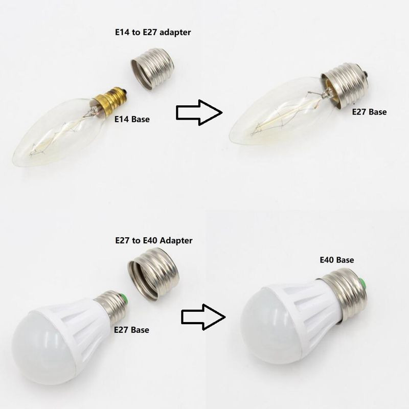 3 bucăți 10 bucăți E14 la E27 Adaptor suport bec LED adaptor bază bec Convertor E40 la E27 Adatador