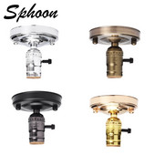 E27 E26 Pätica žiarovky Galvanicky pokovovaná hliníková Vintage Retro Antique Edison Stropná skrutka na žiarovku Objímka žiarovky s vypínačom