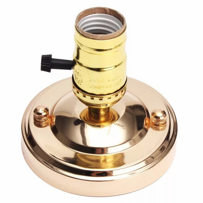 E27 E26 Pätica žiarovky Galvanicky pokovovaná hliníková Vintage Retro Antique Edison Stropná skrutka na žiarovku Objímka žiarovky s vypínačom