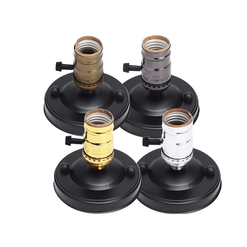 E27 E26 Pätica žiarovky Galvanicky pokovovaná hliníková Vintage Retro Antique Edison Stropná skrutka na žiarovku Objímka žiarovky s vypínačom