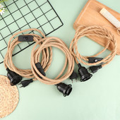 2M 3M E27 Fișă UE DIY Cablu răsucit Baza lămpii Coarda Sârmă electrică 2 miezuri Priză din plastic Cablu întrerupător de uz casnic Vintage ON OFF