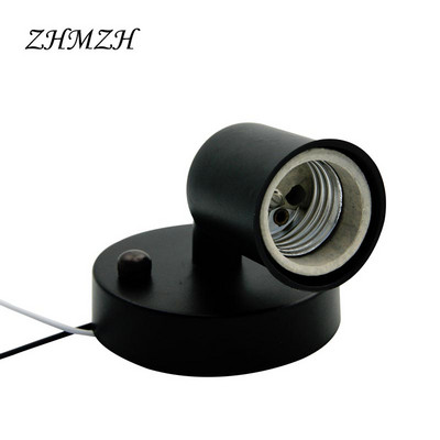 Objímka na lampu E27, otočná o 180 stupňov, stropná doska E14, železná závesná základňa, vysokoteplotná keramická skrutka pre žiarovku