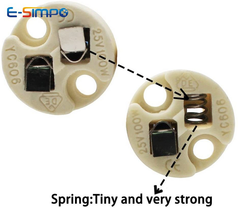 5 buc bază bi-pin G4 G6.35 GY6.35 GX5.3 MR16 GZ4 MR11 GU5.3 G5.3 M10 0.75mm soclu cu LED incandescent cu halogen Suport pentru lampă ceramică