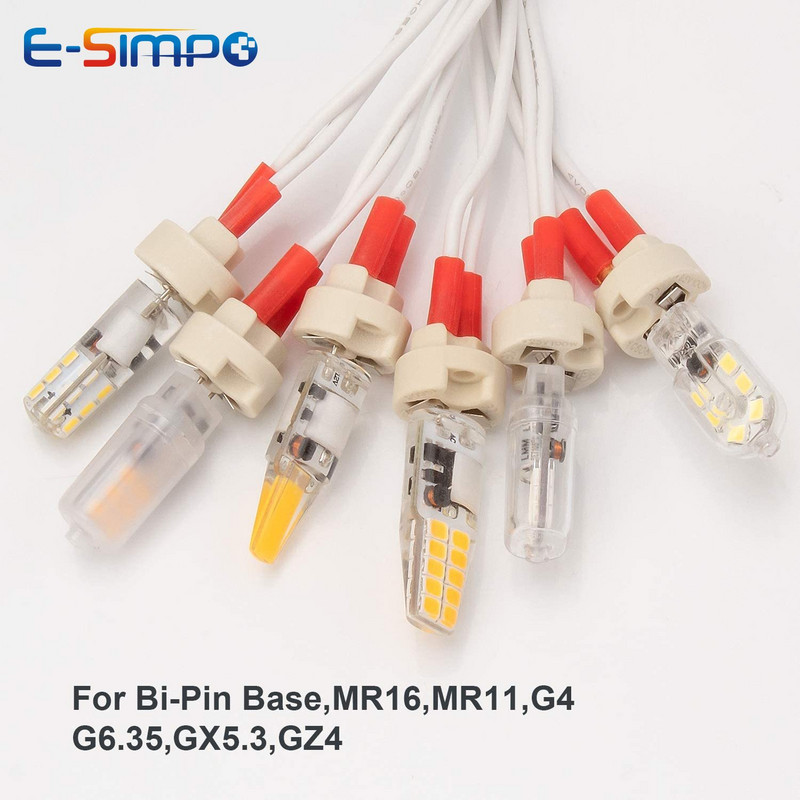 5 buc bază bi-pin G4 G6.35 GY6.35 GX5.3 MR16 GZ4 MR11 GU5.3 G5.3 M10 0.75mm soclu cu LED incandescent cu halogen Suport pentru lampă ceramică