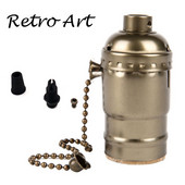 senovinis pakabinamas lempos lizdas E26 E27 lmapholder šviesos lizdas su užtrauktuku jungikliu