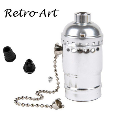 senovinis pakabinamas lempos lizdas E26 E27 lmapholder šviesos lizdas su užtrauktuku jungikliu