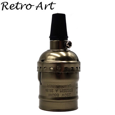 senovinis pakabinamas lempos lizdas E26 E27 lmapholder šviesos lizdas su užtrauktuku jungikliu