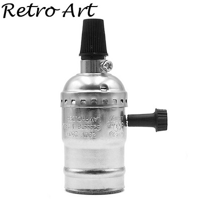 senovinis pakabinamas lempos lizdas E26 E27 lmapholder šviesos lizdas su užtrauktuku jungikliu