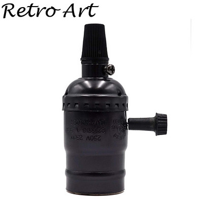 senovinis pakabinamas lempos lizdas E26 E27 lmapholder šviesos lizdas su užtrauktuku jungikliu