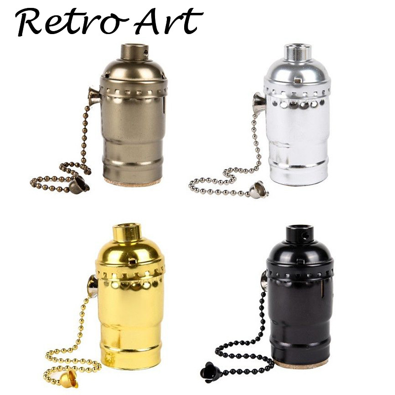 senovinis pakabinamas lempos lizdas E26 E27 lmapholder šviesos lizdas su užtrauktuku jungikliu