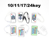 DC 5,5mm 5V 12V 24V mini 10key 11KEY 17key 24key RGB LED RF Controller mini Control Dimmer for 5050 3528 2835 RGB Strip Light