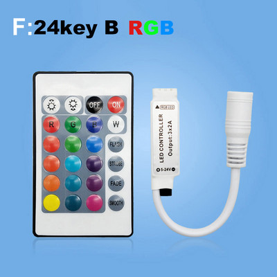 DC 5,5mm 5V 12V 24V mini 10key 11KEY 17key 24key RGB LED RF Controller mini Control Dimmer for 5050 3528 2835 RGB Strip Light