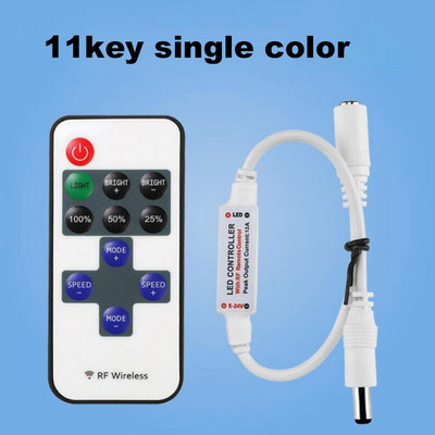 DC 5,5mm 5V 12V 24V mini 10key 11KEY 17key 24key RGB LED RF Controller mini Control Dimmer for 5050 3528 2835 RGB Strip Light