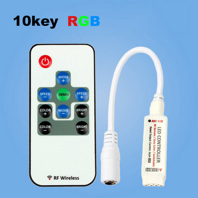 DC 5,5mm 5V 12V 24V mini 10key 11KEY 17key 24key RGB LED RF Controller mini Control Dimmer for 5050 3528 2835 RGB Strip Light