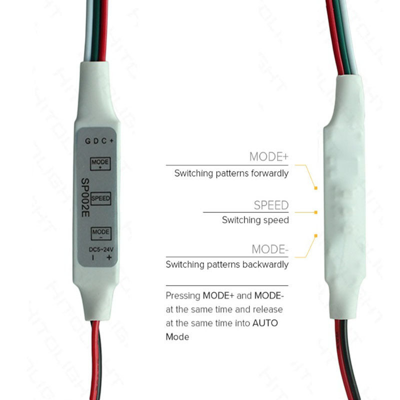 DC5V-24V WS2812B WS2811 LED Controller USB Mini 3 taste pentru Pixel LED Strip Light SP002E SK6812 COB SMD Bandă lumini Dimmer
