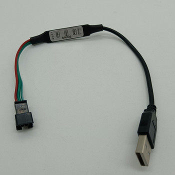 WS2812B WS2811 RGB Led Strip Controller USB/3Pin Snap-in JST Connector Mini 3 Keys for Pixel Light DC5V-24V